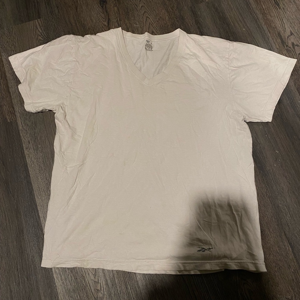 Reebok Cream V-Neck T-Shirt